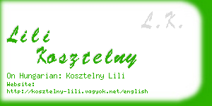 lili kosztelny business card